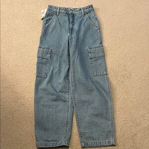 Aritzia Denim Cargo Wide Leg Jeans